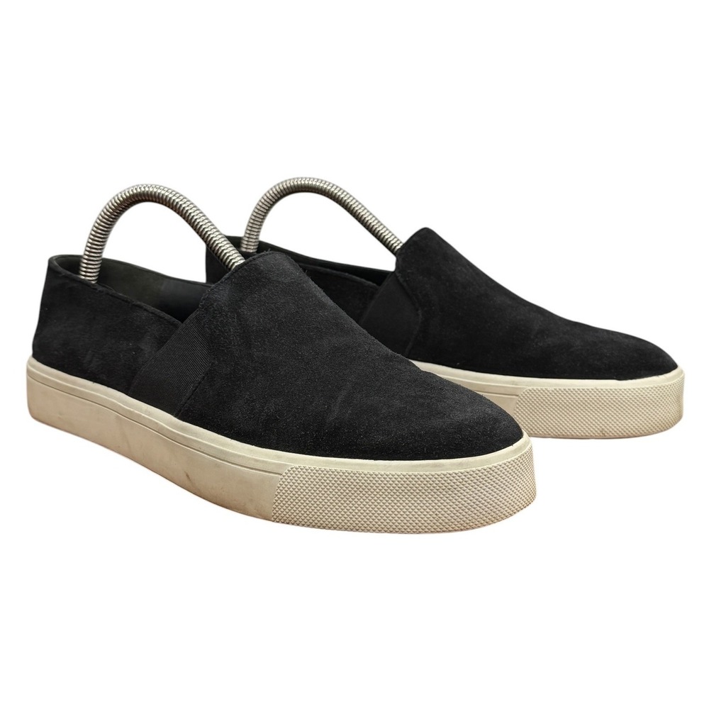 Vince Blair Slip On Sneakers Women SZ 7 Black Suede Casual Classic Comfort Relax